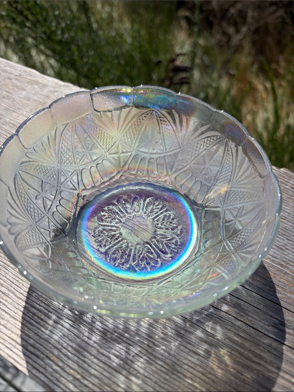 Iridescent Glass Decorative Bowl - Clear